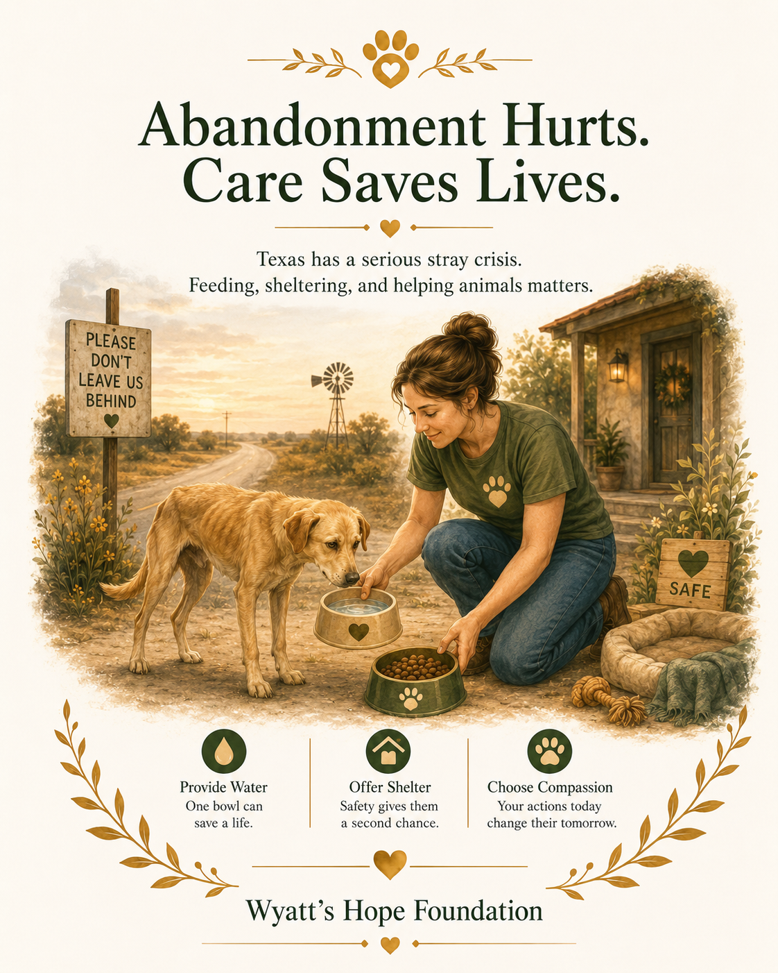 Abandonment hurts. Care saves lives.